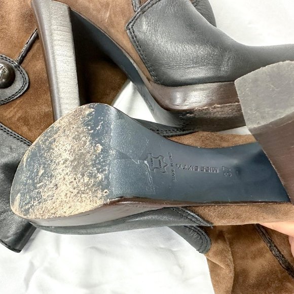 Rare Miss-sixty women's western style brown suede platform boots - Picture 4 of 8